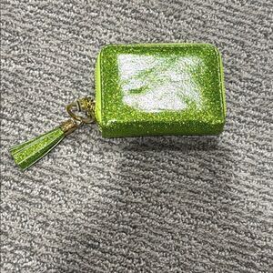 Glittery Green Card Holder with Tassel